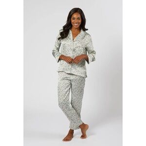 Lenora Birdie Satin Floral Long Pajamas Size Small